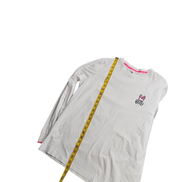 Psycho Bunny Mens White Fiske Tipped Logo Crew Neck Long Sleeve Shirt, 4 / Small - Picture 9 of 10